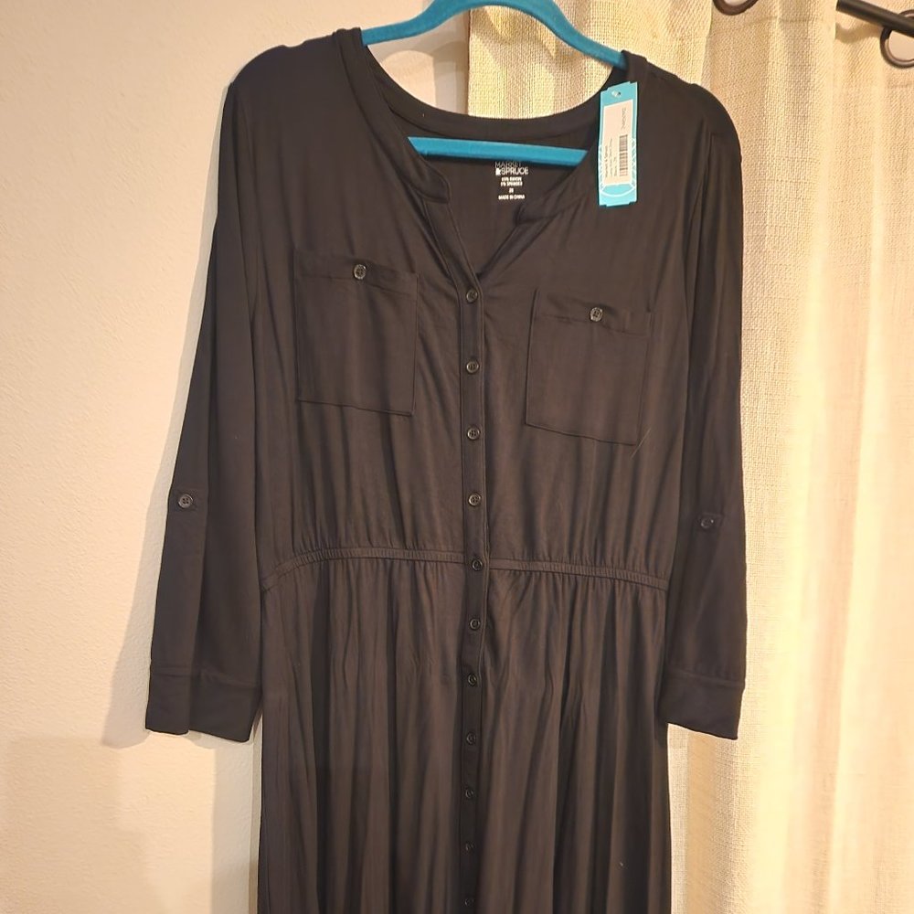 Knit shirt dress